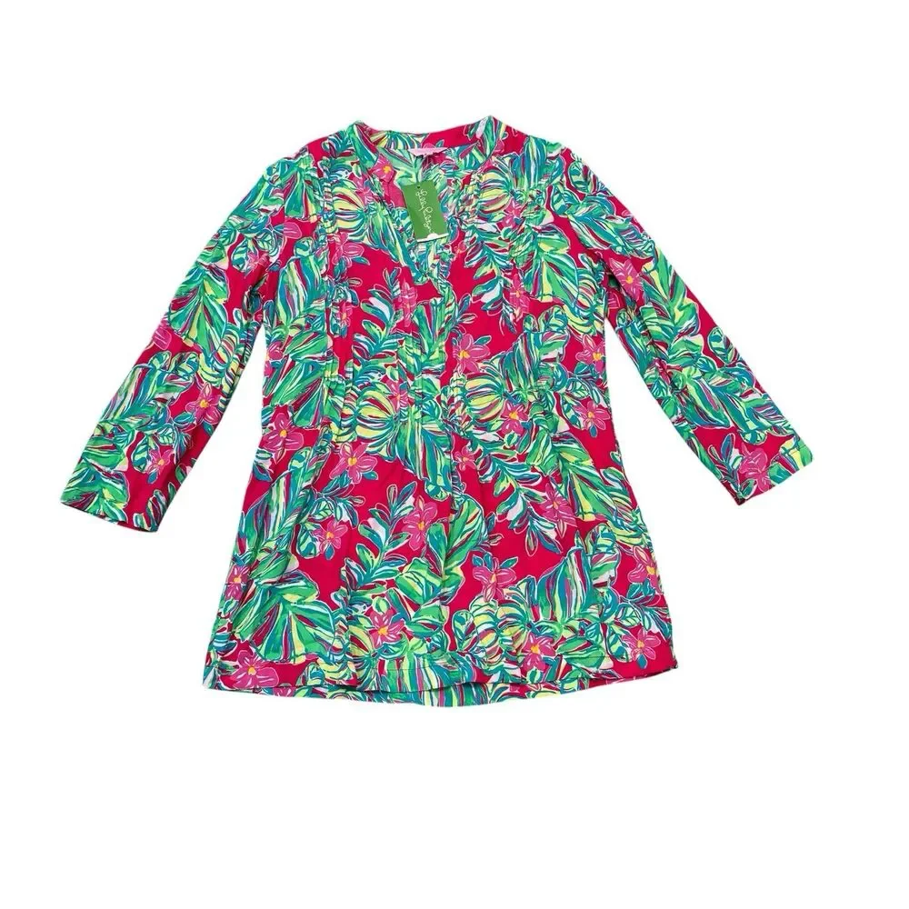 Lilly Pulitzer Sarasota Tunic Jungle Tumble Size M Tropical Preppy